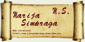 Marija Šimpraga vizit kartica